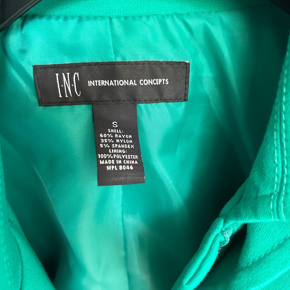 INC Green Ruffled Jacket - Picture 3 of 3